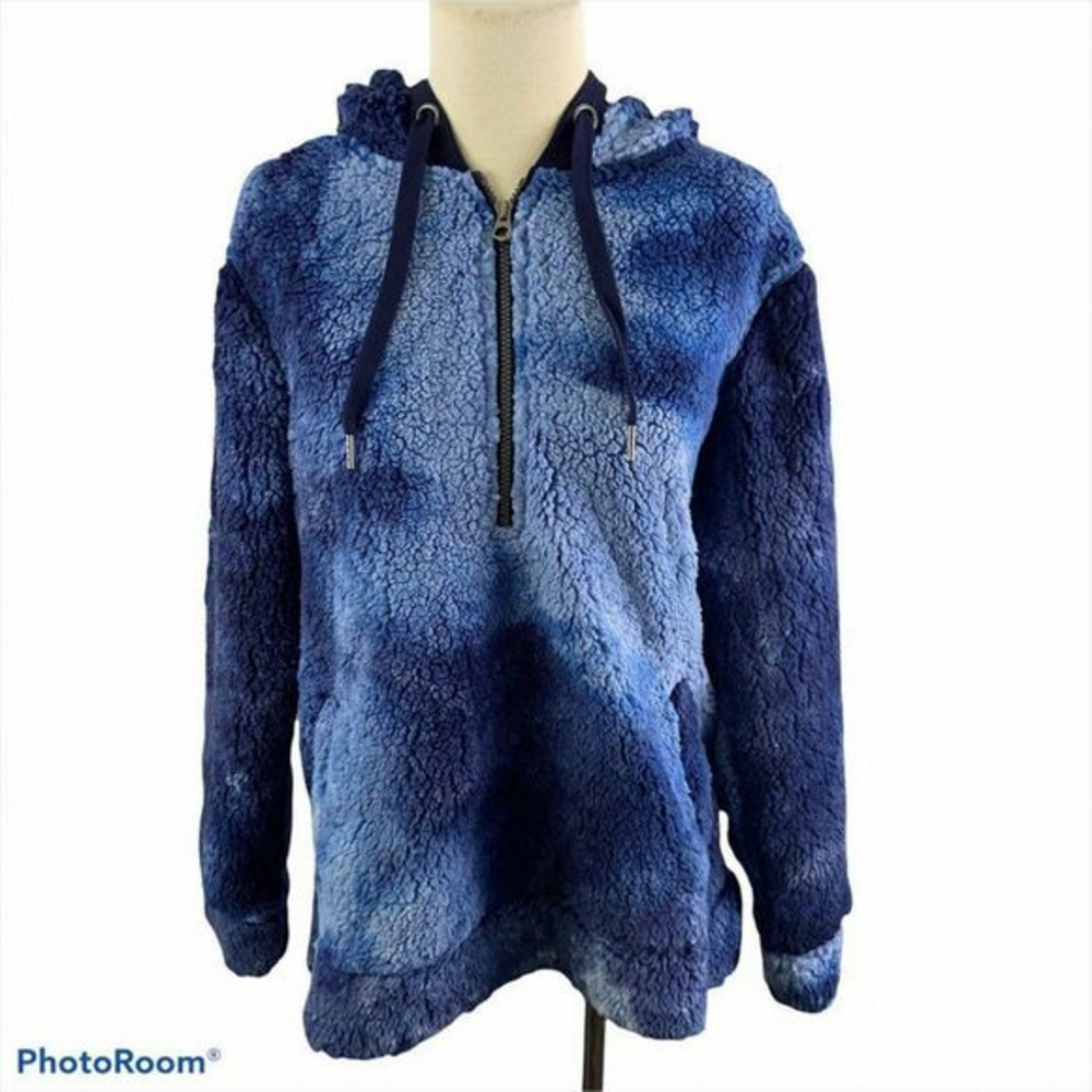 NWT TE VERDE Blue Tie Dye Teddy Bear Hoodie‎